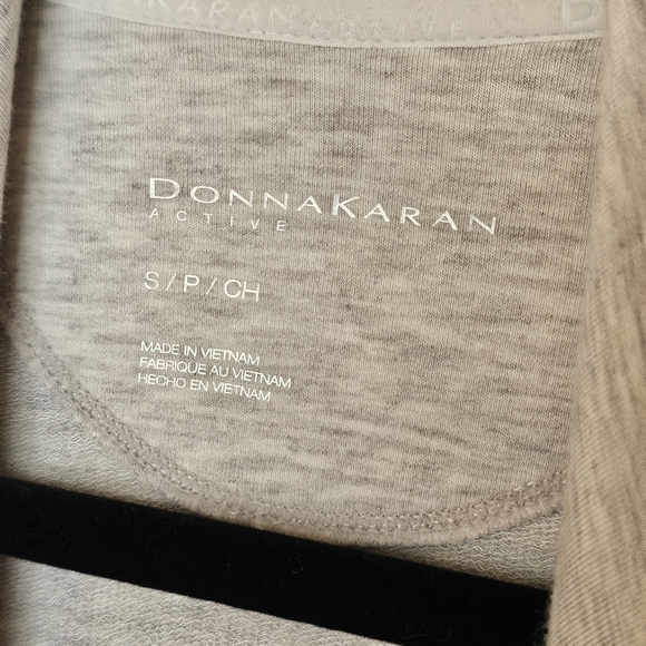Donna Karan Active Open Cardigan Jacket Womens S Vest Zippers Logo Gray - Picture 6 of 14